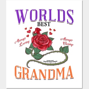 World's Best Grandma Mothers Day Novelty Gift Posters and Art